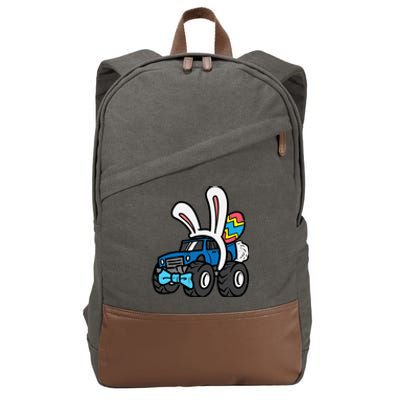 Bunny Monster Truck Bow Tie Cute Easter Boy Toddlers Cotton Canvas Backpack