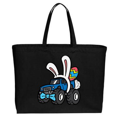 Bunny Monster Truck Bow Tie Cute Easter Boy Toddlers Cotton Canvas Jumbo Tote