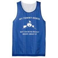 Bear My Tummy Hurts But IM Being Really Brave About It Mesh Reversible Basketball Jersey Tank