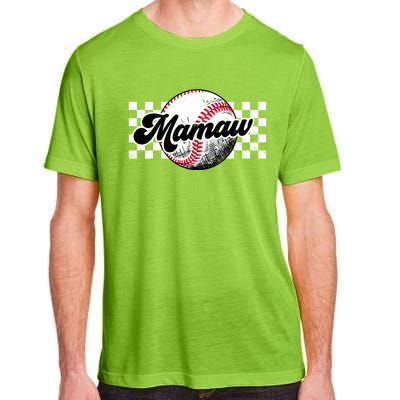 Baseball Mamaw Tball Mamaw Retro Checkered Vintage Family Great Gift Adult ChromaSoft Performance T-Shirt