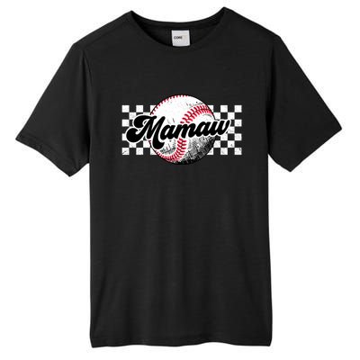 Baseball Mamaw Tball Mamaw Retro Checkered Vintage Family Great Gift Tall Fusion ChromaSoft Performance T-Shirt