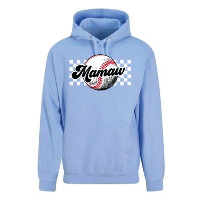 Baseball Mamaw Tball Mamaw Retro Checkered Vintage Family Great Gift Unisex Surf Hoodie