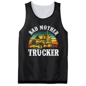 Bad Mother Trucker Gift Truck Driver Gag Mesh Reversible Basketball Jersey Tank