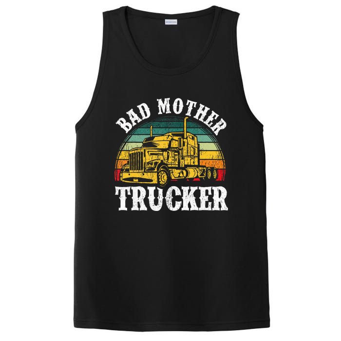 Bad Mother Trucker Gift Truck Driver Gag PosiCharge Competitor Tank