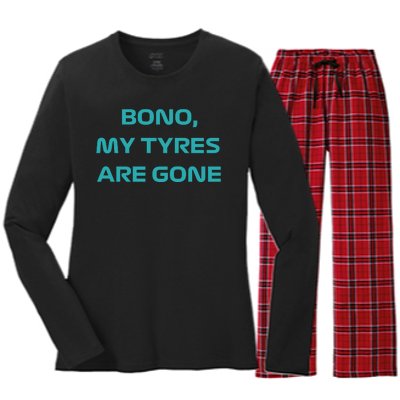 Bono, My Tyres Are Gone Women's Long Sleeve Flannel Pajama Set 