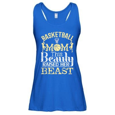 Basketball Mom This Beauty Raised Her Beast Basketball Gift Ladies Essential Flowy Tank