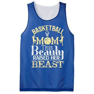 Basketball Mom This Beauty Raised Her Beast Basketball Gift Mesh Reversible Basketball Jersey Tank