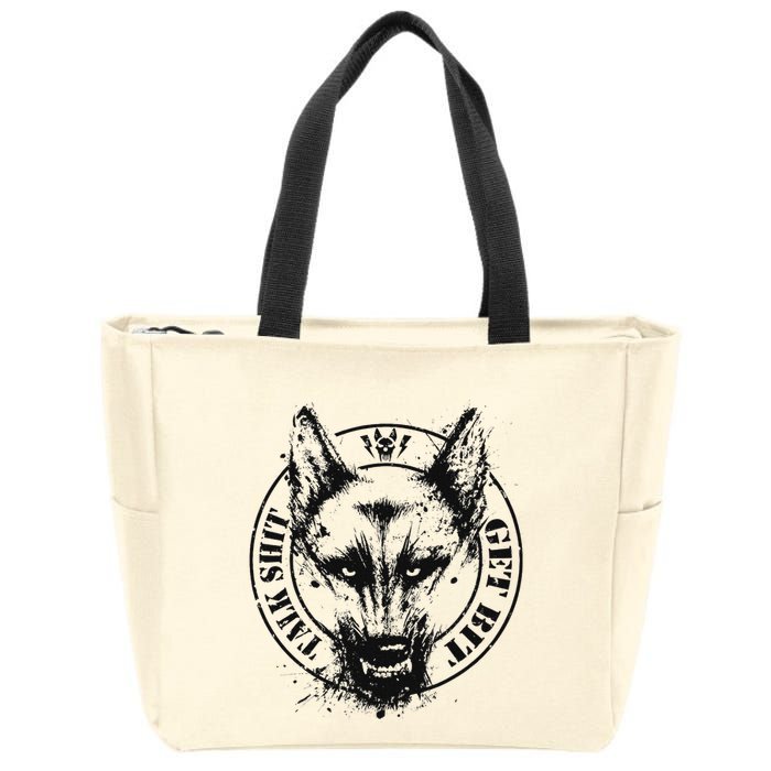 Belgian Malinois Talk Shit Get Bit Zip Tote Bag