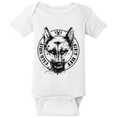 Belgian Malinois Talk Shit Get Bit Baby Bodysuit