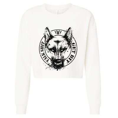 Belgian Malinois Talk Shit Get Bit Cropped Pullover Crew