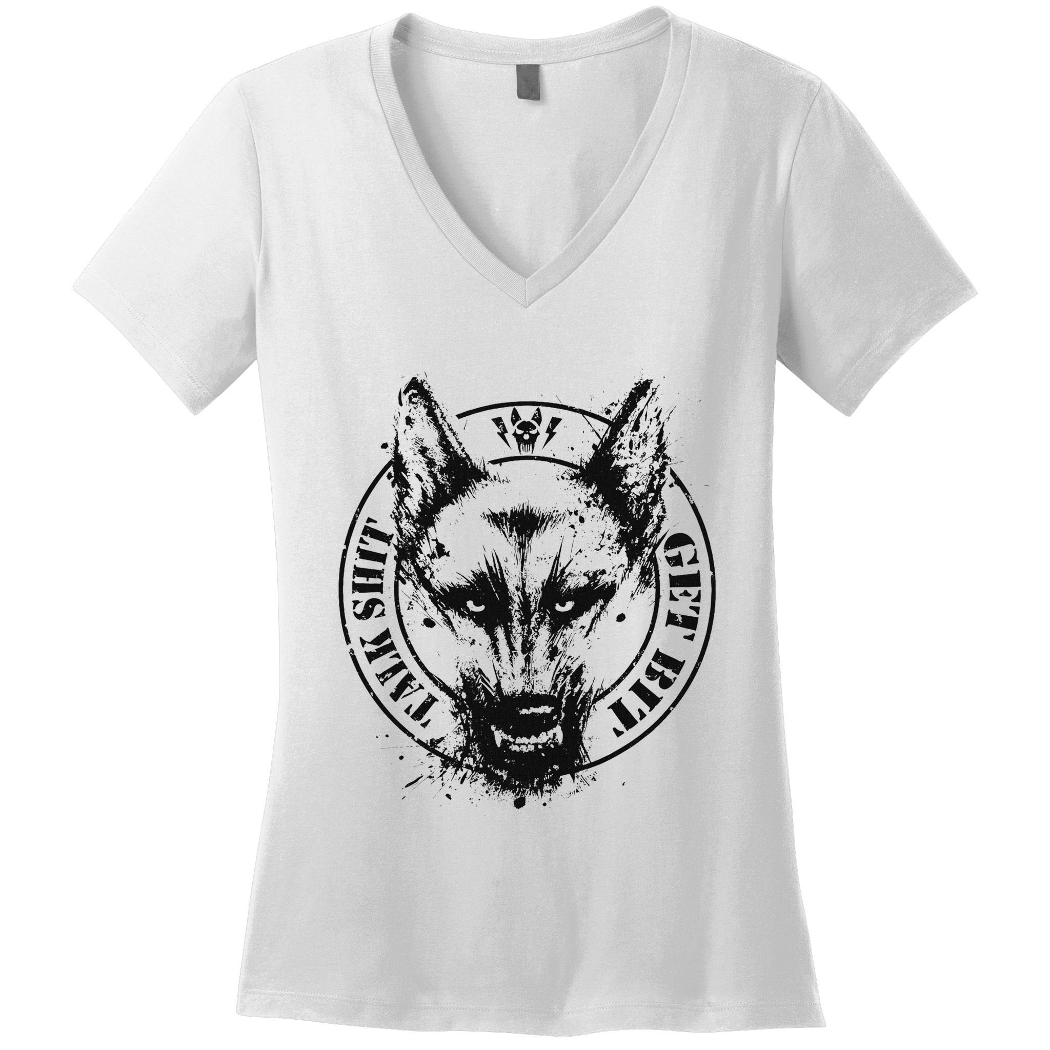 Belgian Malinois Talk Shit Get Bit Women's V-Neck T-Shirt