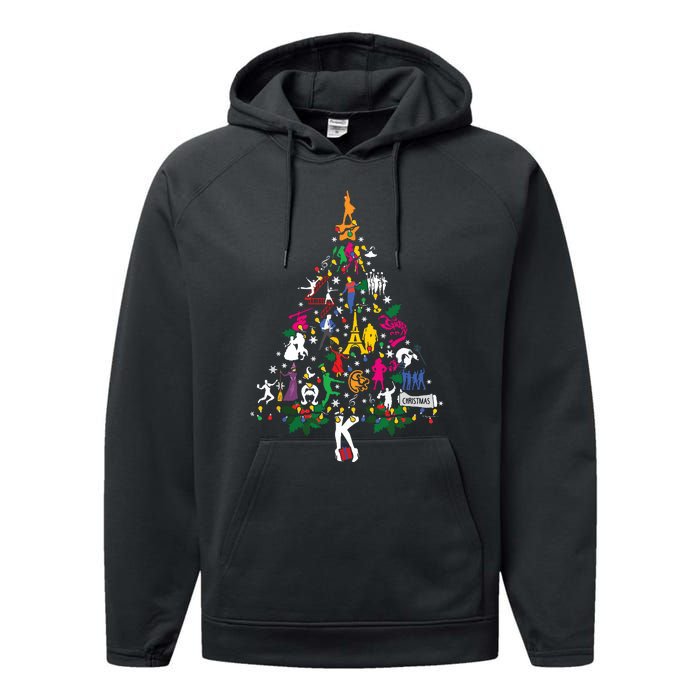 Broadway Musical Theatre Christmas Tree Funny Xmas Performance Fleece Hoodie