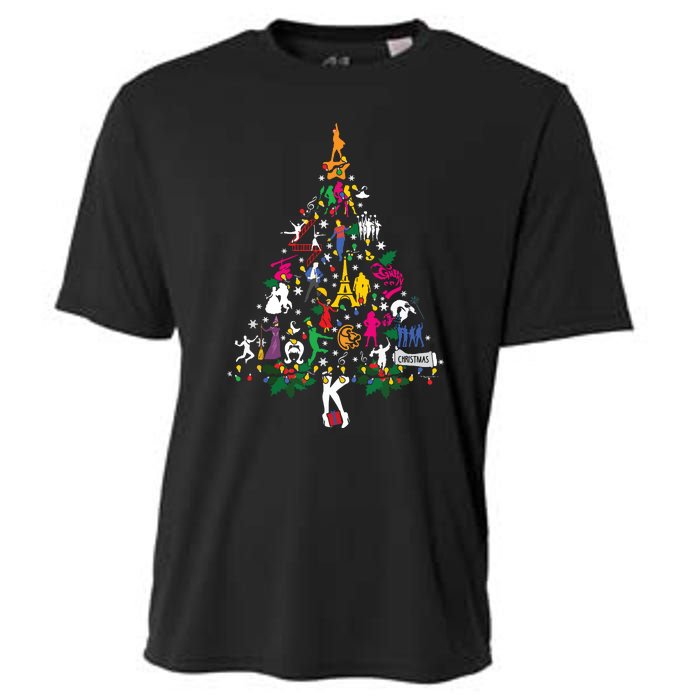 Broadway Musical Theatre Christmas Tree Funny Xmas Cooling Performance Crew T-Shirt