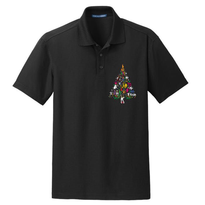 Broadway Musical Theatre Christmas Tree Funny Xmas Dry Zone Grid Polo