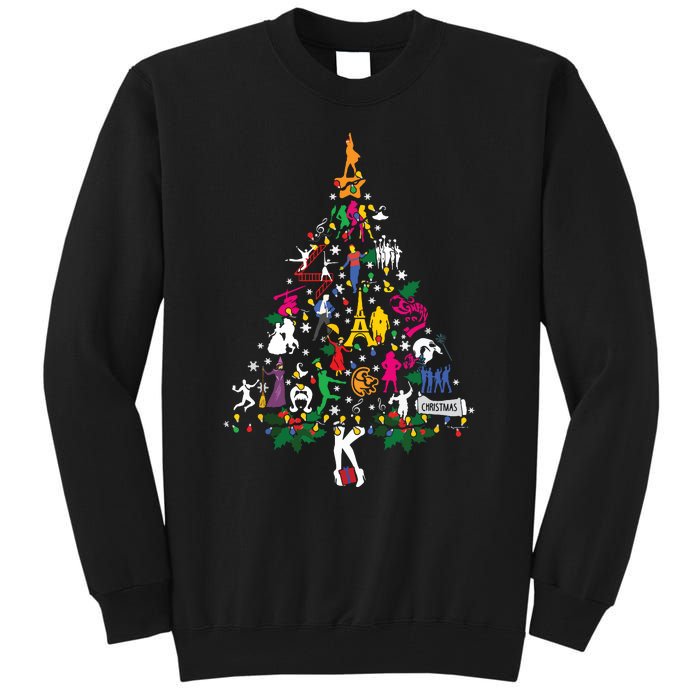 Broadway Musical Theatre Christmas Tree Funny Xmas Tall Sweatshirt