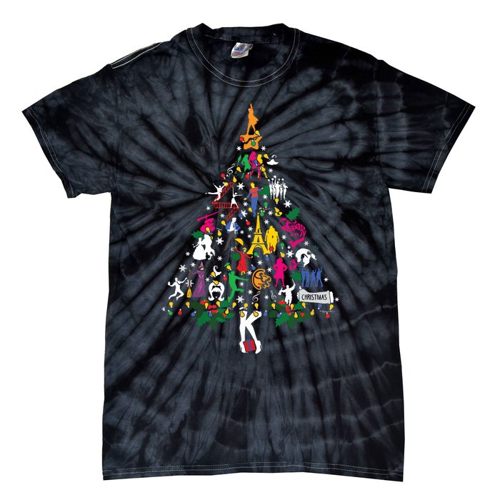 Broadway Musical Theatre Christmas Tree Funny Xmas Tie-Dye T-Shirt