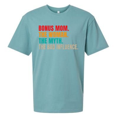 Bonus Mom The Woman The Myth The Bad Influence Funny Stepmom Sueded Cloud Jersey T-Shirt