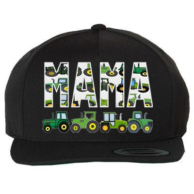 Boy Mama Tractor Son Mom Toy Lover Wool Snapback Cap