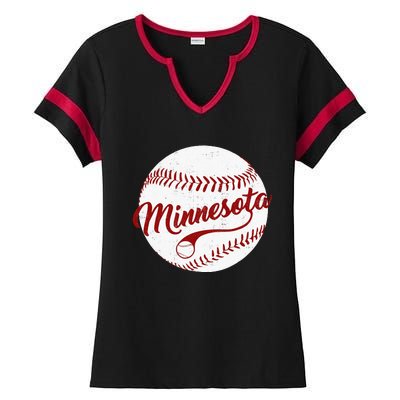 Baseball Minnesota Team Love Twin City National Pastime Men Ladies Halftime Notch Neck Tee