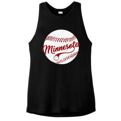 Baseball Minnesota Team Love Twin City National Pastime Men Ladies PosiCharge Tri-Blend Wicking Tank