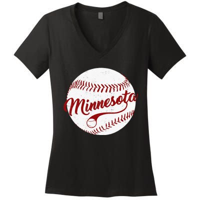 Baseball Minnesota Team Love Twin City National Pastime Men Women's V-Neck T-Shirt