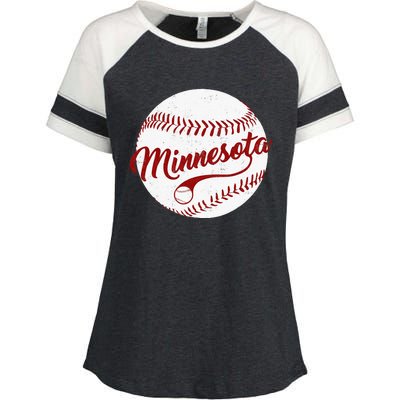 Baseball Minnesota Team Love Twin City National Pastime Men Enza Ladies Jersey Colorblock Tee