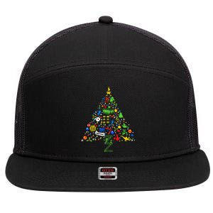 Broadway Musical Theatre Christmas Tree 7 Panel Mesh Trucker Snapback Hat