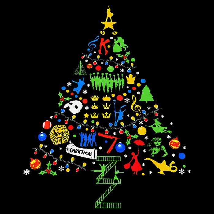 Broadway Musical Theatre Christmas Tree Kids T-Shirt