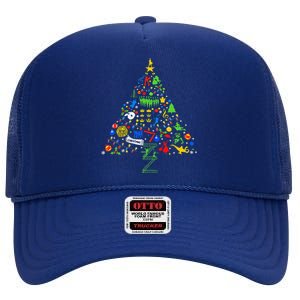 Broadway Musical Theatre Christmas Tree High Crown Mesh Back Trucker Hat