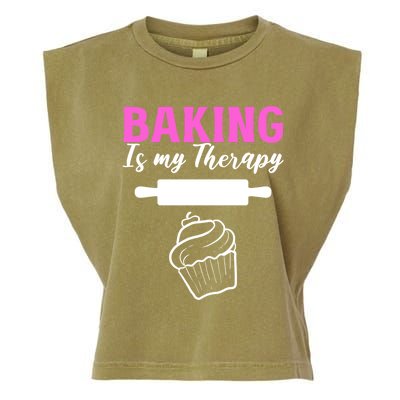 Baking My Therapy Pastry Chef Great Gift Garment-Dyed Women's Muscle Tee