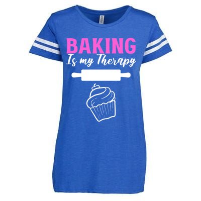 Baking My Therapy Pastry Chef Great Gift Enza Ladies Jersey Football T-Shirt