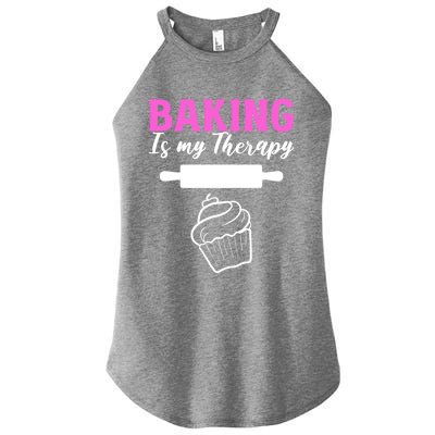 Baking My Therapy Pastry Chef Great Gift Women’s Perfect Tri Rocker Tank