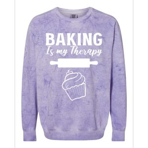 Baking My Therapy Pastry Chef Gift Colorblast Crewneck Sweatshirt