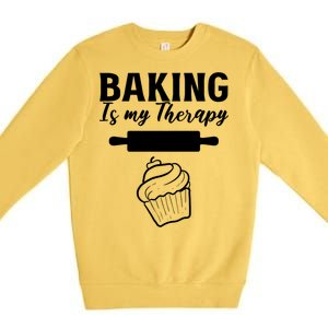 Baking My Therapy Pastry Chef Gift Premium Crewneck Sweatshirt