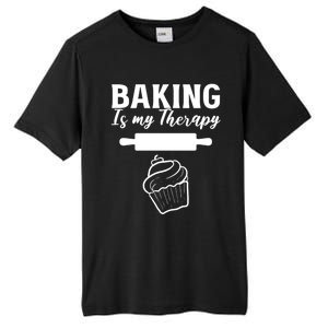 Baking My Therapy Pastry Chef Gift Tall Fusion ChromaSoft Performance T-Shirt