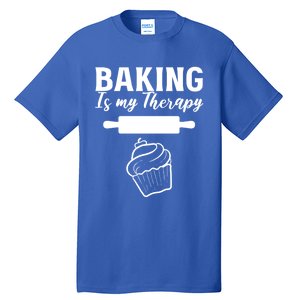 Baking My Therapy Pastry Chef Gift Tall T-Shirt