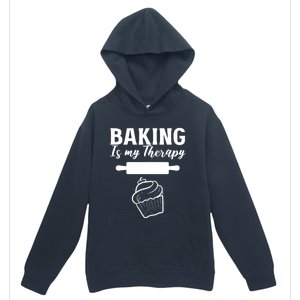 Baking My Therapy Pastry Chef Gift Urban Pullover Hoodie