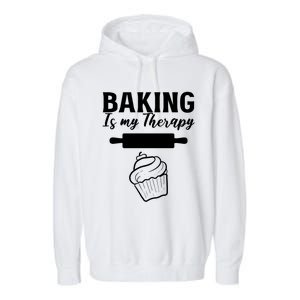 Baking My Therapy Pastry Chef Gift Garment-Dyed Fleece Hoodie