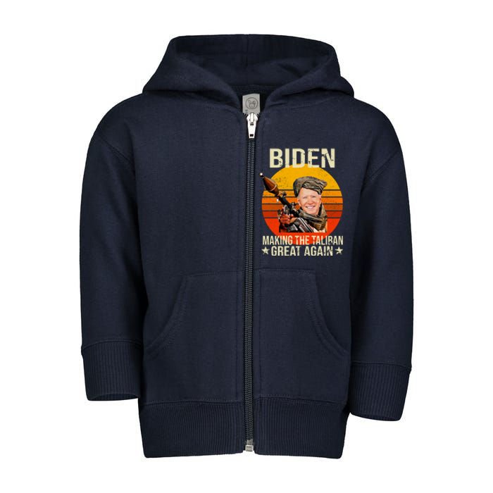 Biden Making The Taliban Great Again RPG Toddler Zip Fleece Hoodie