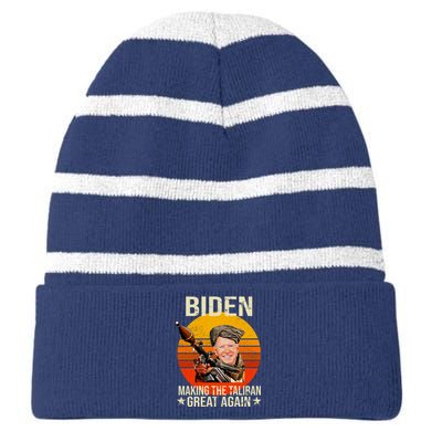 Biden Making The Taliban Great Again RPG Striped Beanie with Solid Band