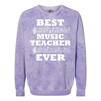 Best Music Teacher Ever Gift Colorblast Crewneck Sweatshirt