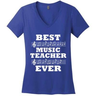 Best Music Teacher Ever Gift Women's V-Neck T-Shirt