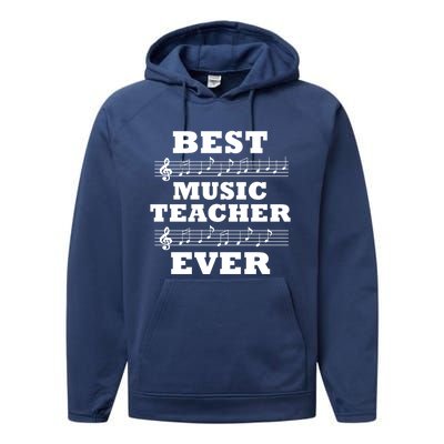 Best Music Teacher Ever Gift Performance Fleece Hoodie