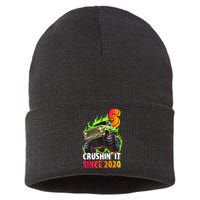 Birthday Monster Truck 5 Year Old 5th Party Born 2020 Sustainable Knit Beanie