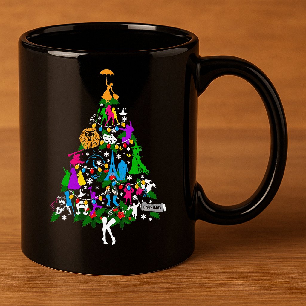 Broadway Musical Theater Christmas Tree 11oz C Handle Ceramic Mug