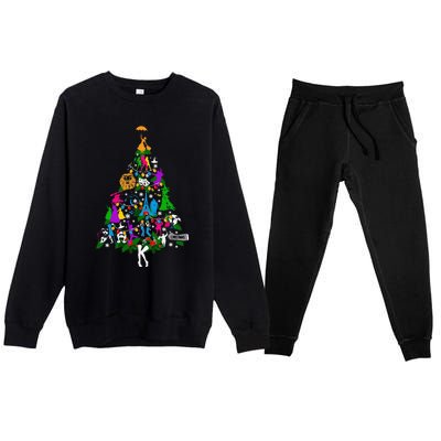 Broadway Musical Theater Christmas Tree Premium Crewneck Sweatsuit Set