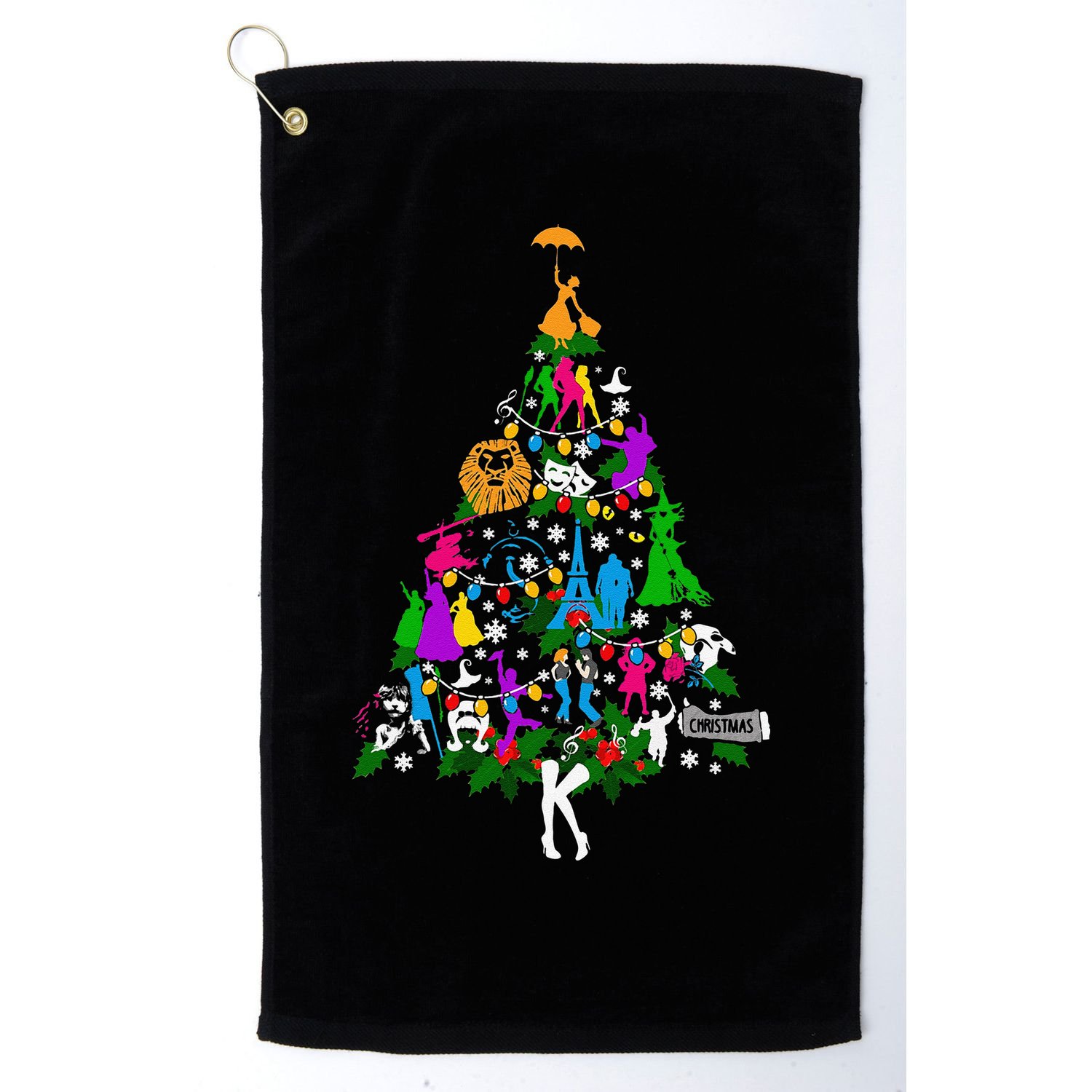 Broadway Musical Theater Christmas Tree Golf Towel