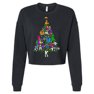 Broadway Musical Theater Christmas Tree Cropped Pullover Crew