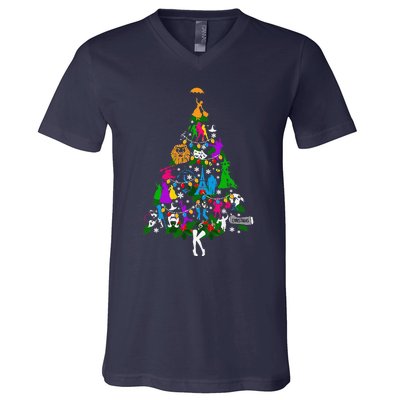 Broadway Musical Theater Christmas Tree V-Neck T-Shirt