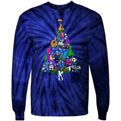 Broadway Musical Theater Christmas Tree Tie-Dye Long Sleeve Shirt